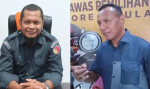 Foto Koordiv P3S Bawaslu Kota Tidore Kepulauan, Isman M. Natsir dan calon walikota Muhammad Sinen. (created by Jazirah Indonesia)